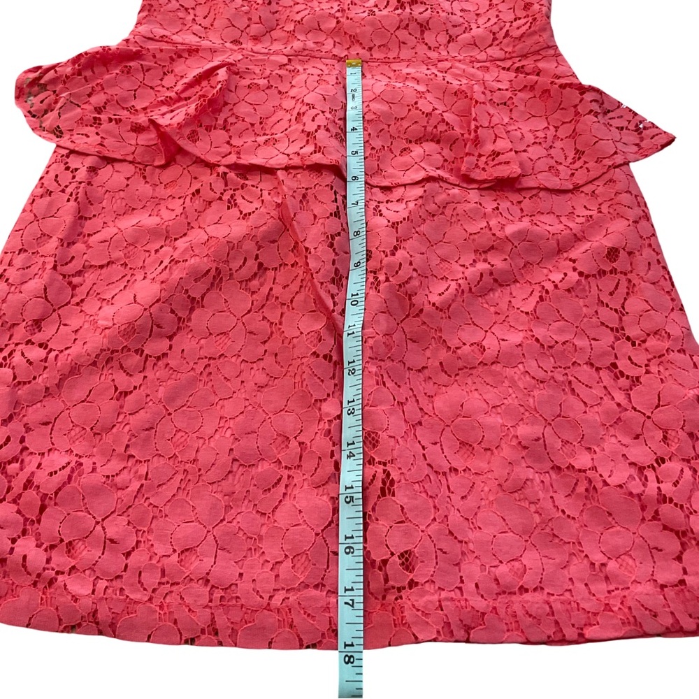 Forever 21 Pink Lace Peplum Dress Size L Juniors NWT A-Line Ruffle - Picture 10 of 13